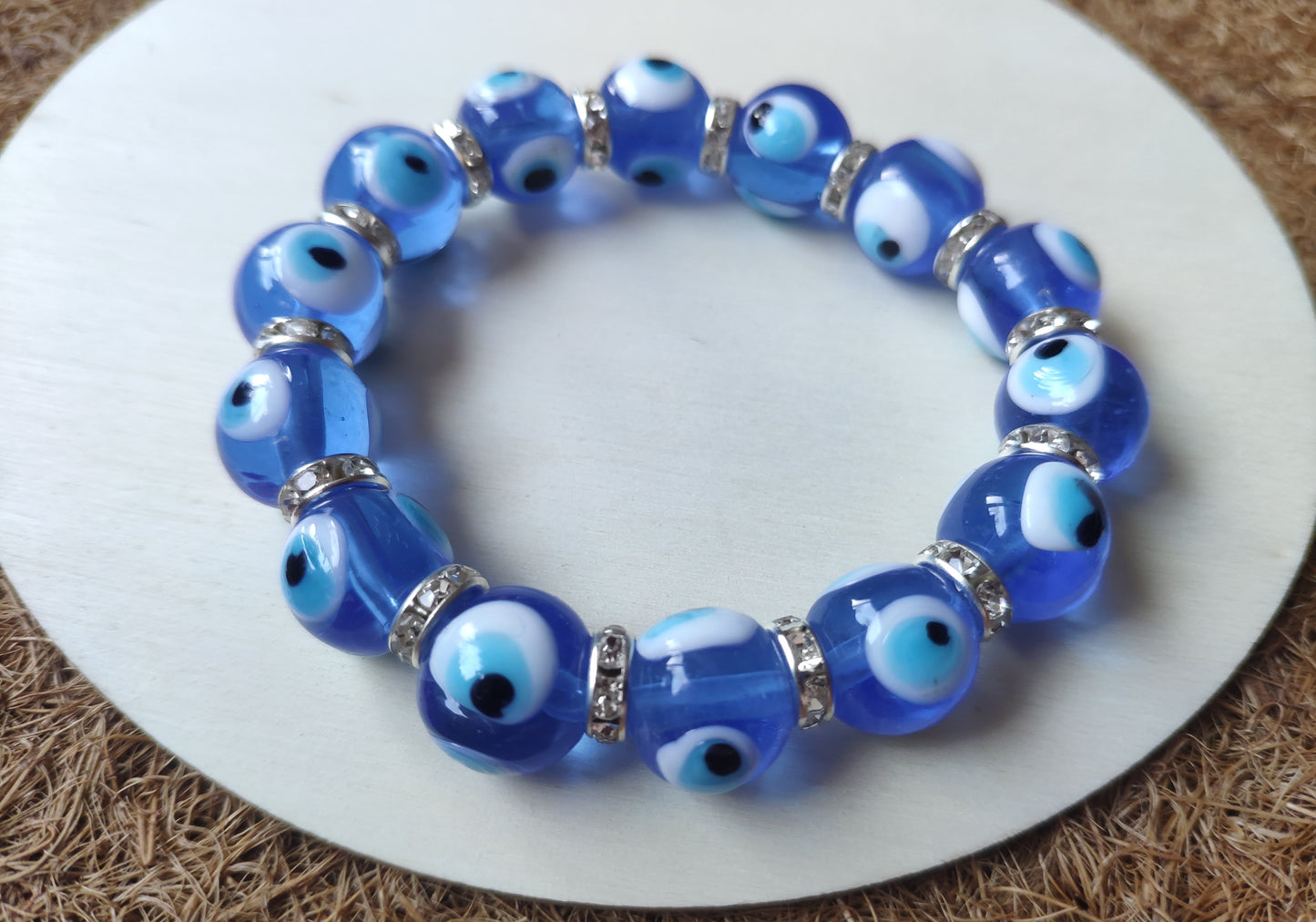 Glass Evil Eye Stretch Bracelet