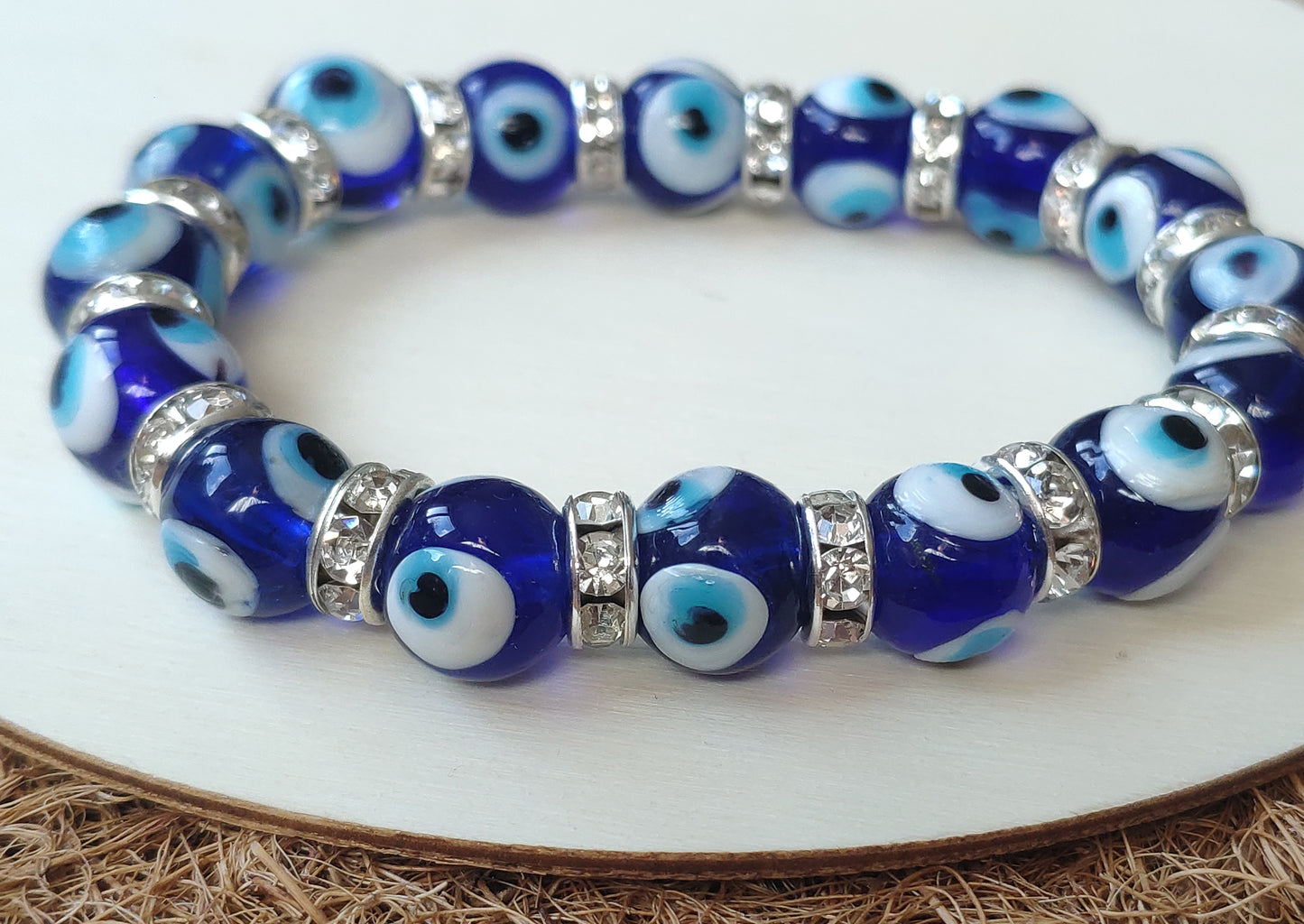 Glass Evil Eye Stretch Bracelet