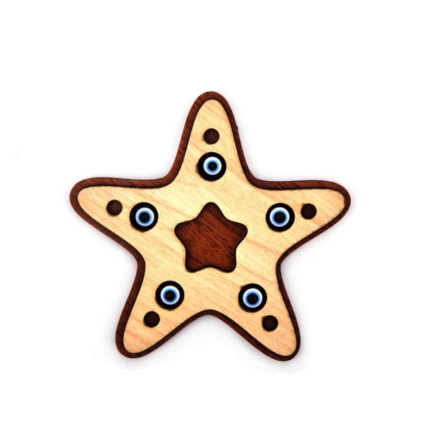 Wooden Evil Eye Magnet