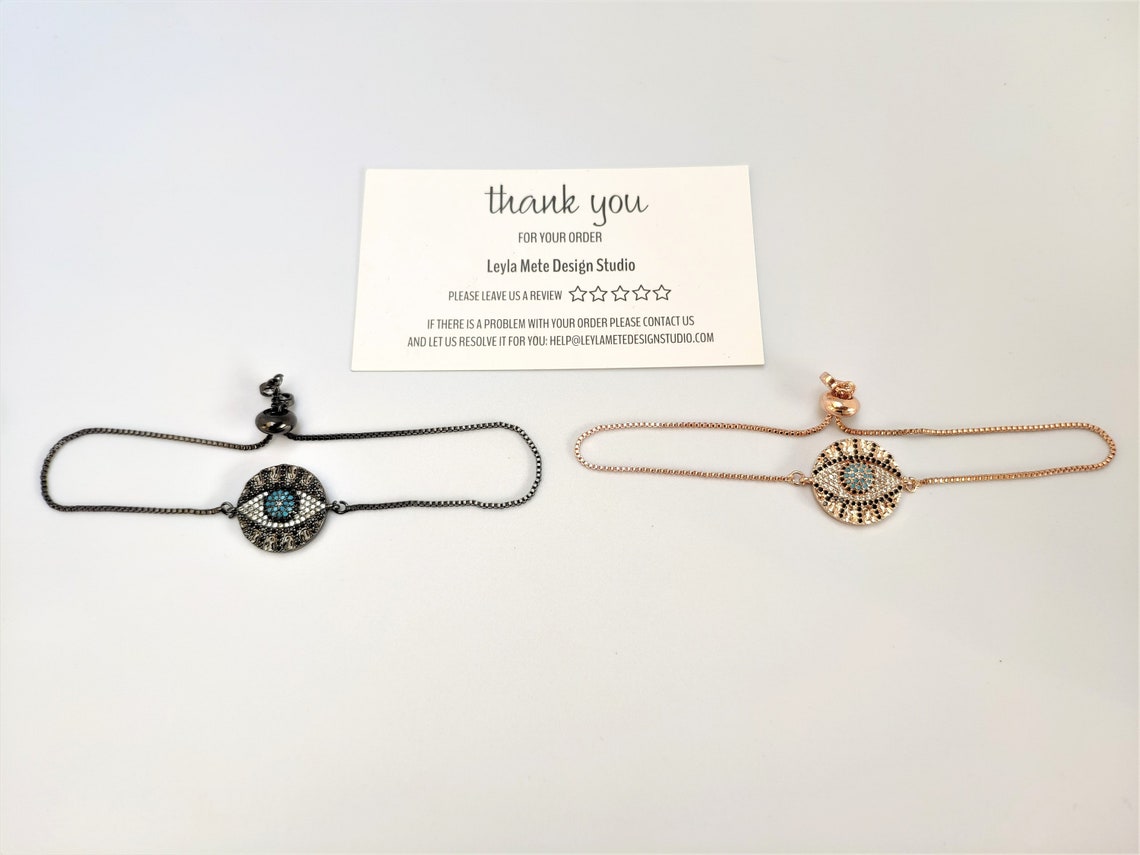 Evil Eye Round Slider Bracelet