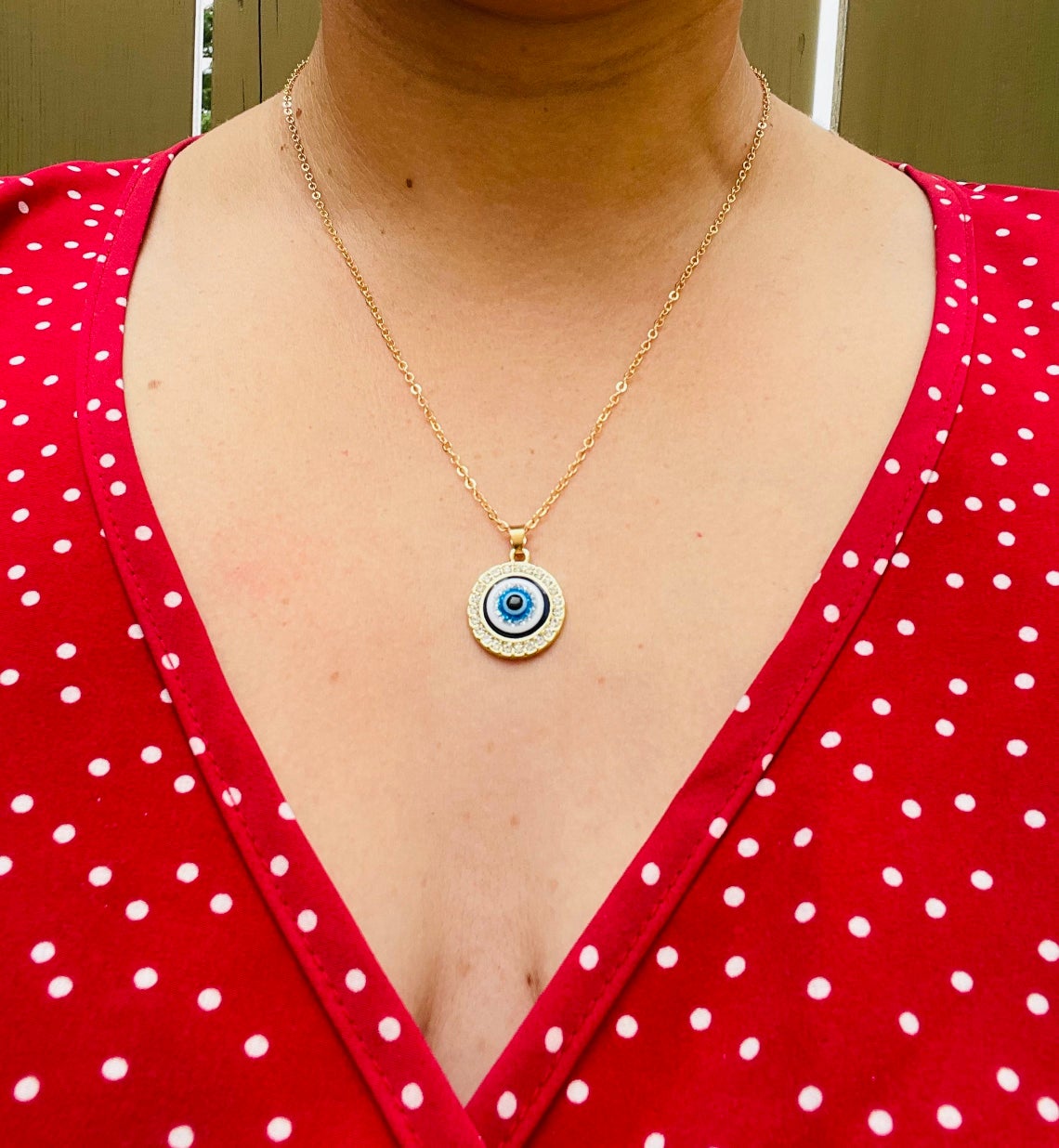 Large Evil Eye Diamond Necklace