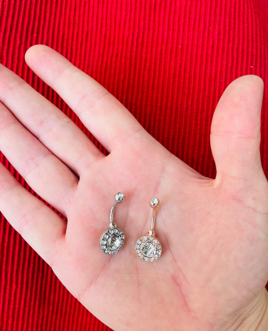 Round Diamond Belly Ring