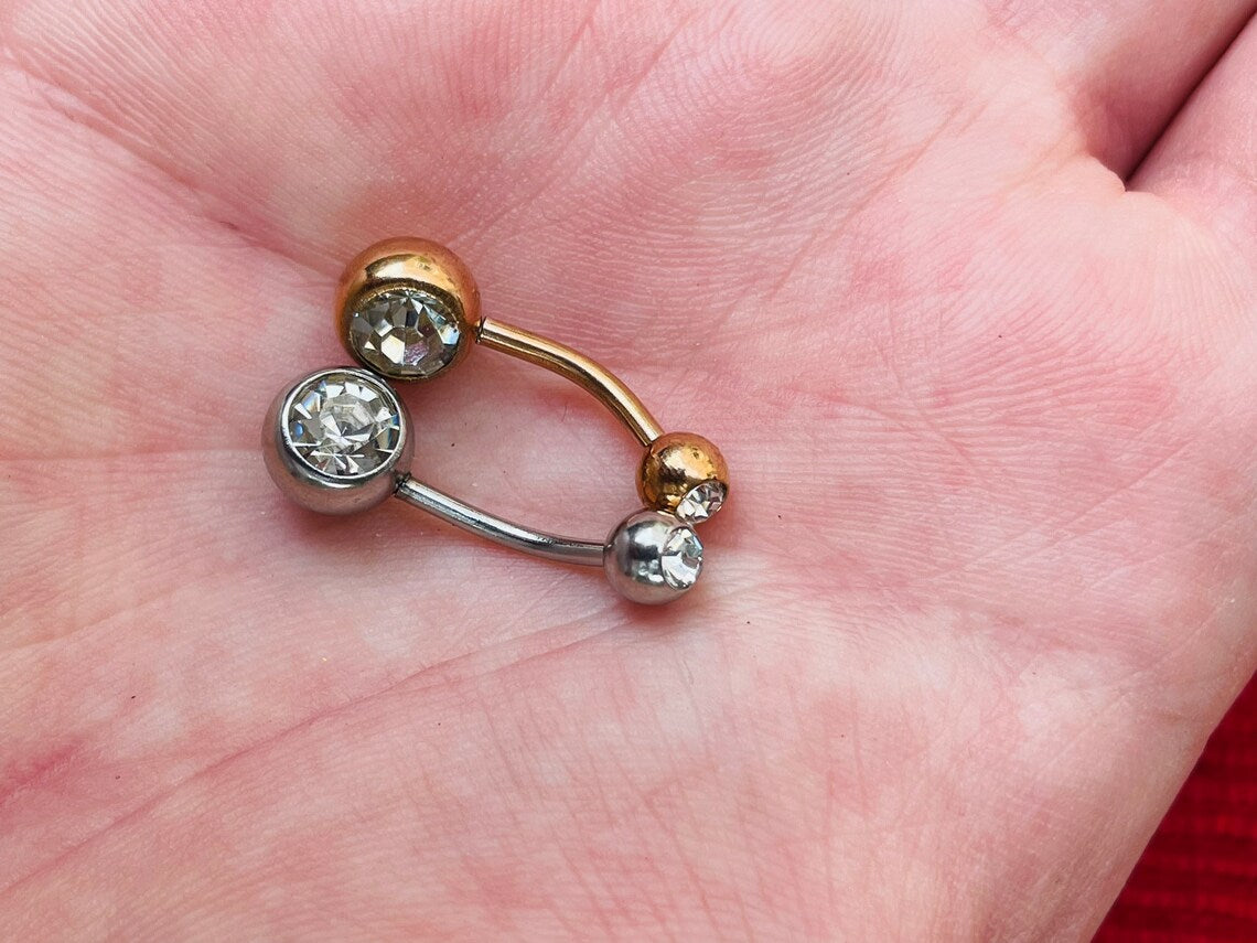 Round Diamond Belly Ring