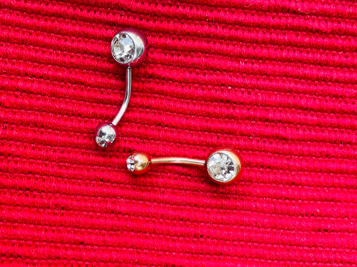 Round Diamond Belly Ring