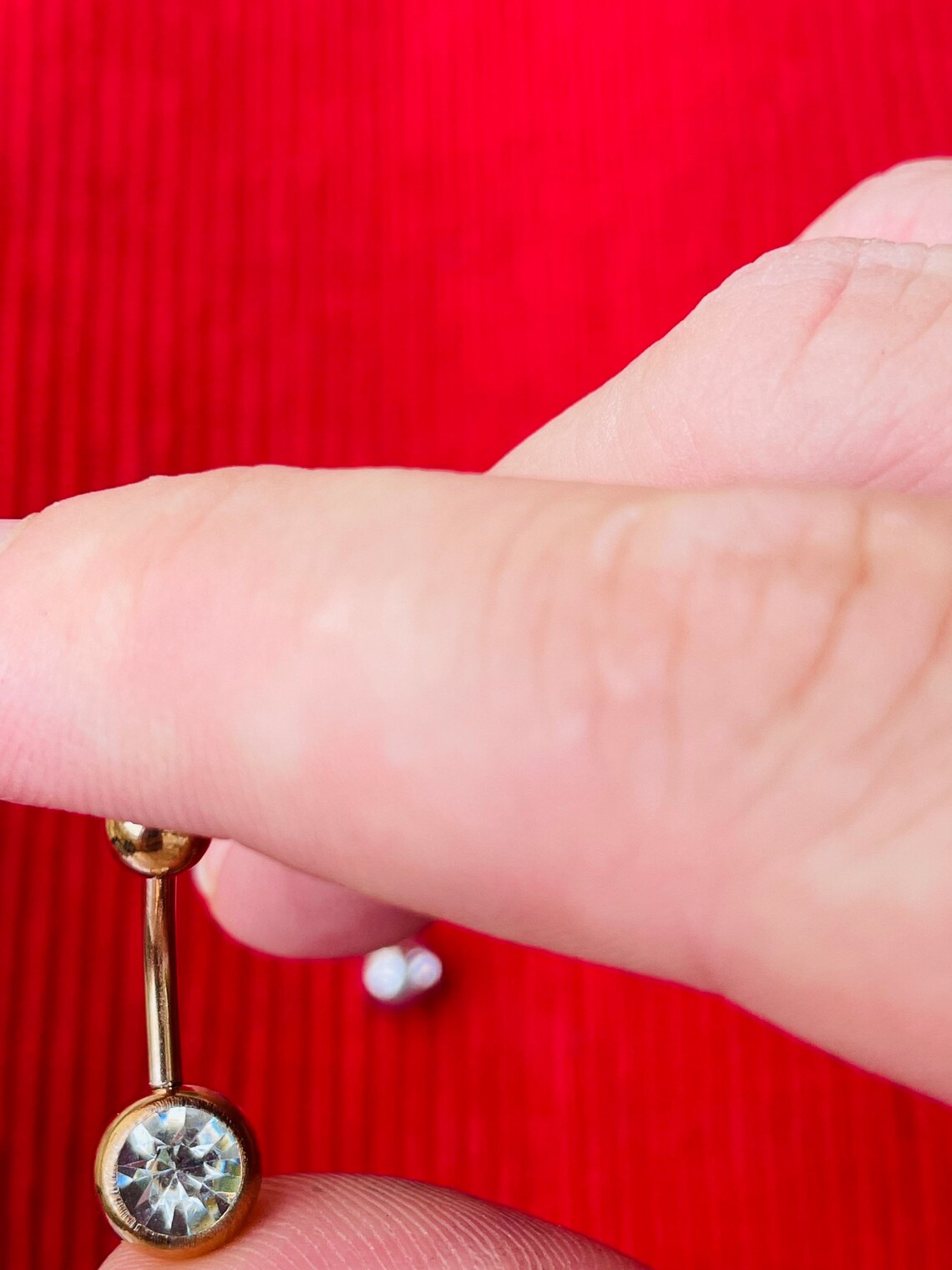 Round Diamond Belly Ring