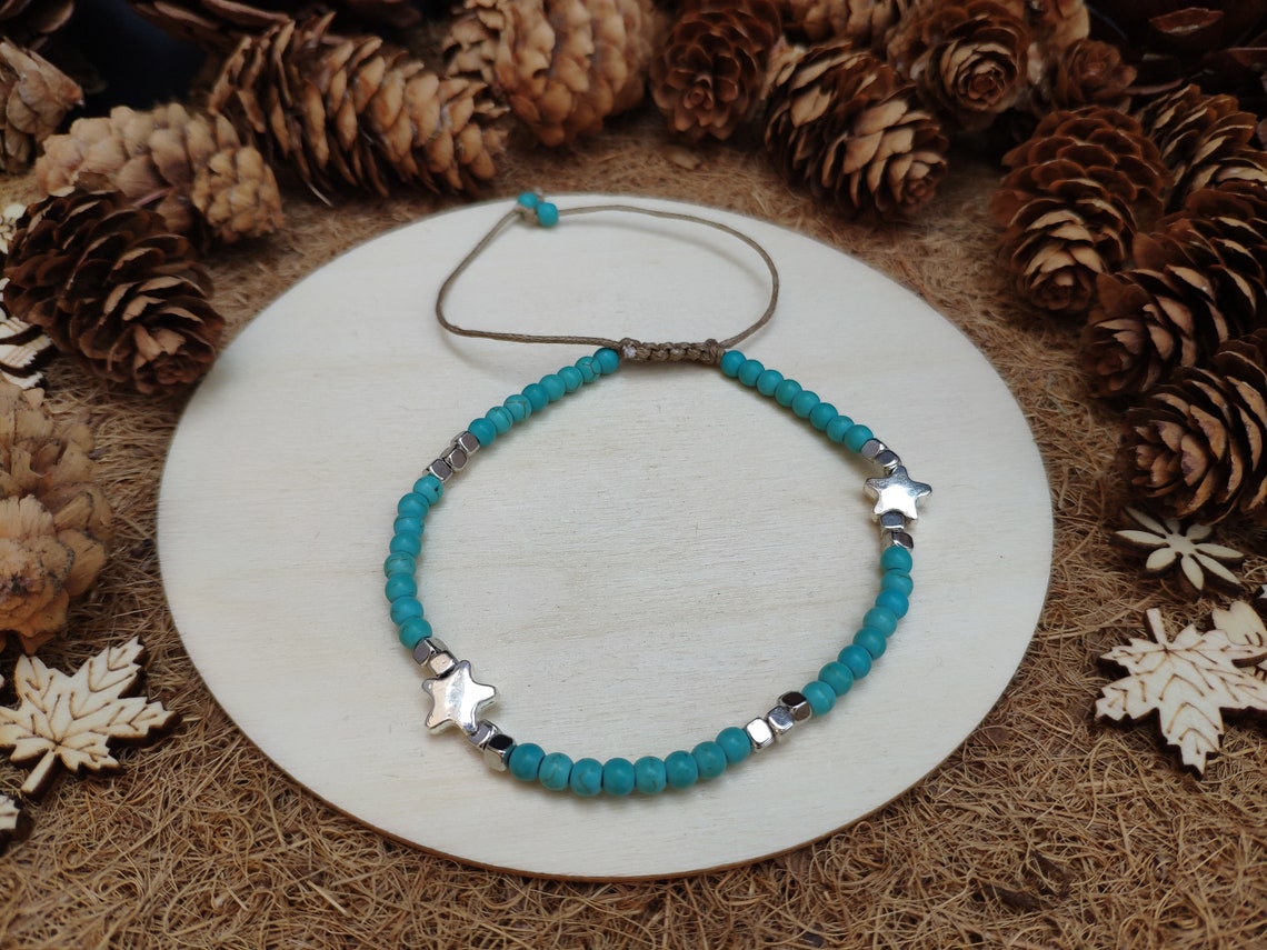 Turquoise Star Anklet