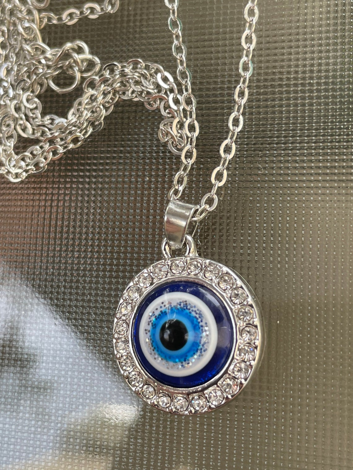 Large Evil Eye Diamond Necklace