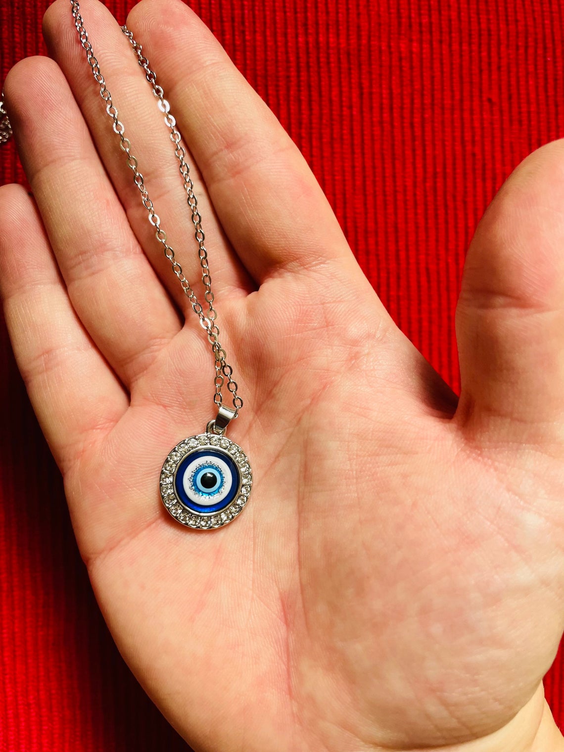 Large Evil Eye Diamond Necklace