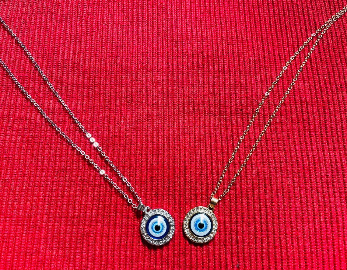 Large Evil Eye Diamond Necklace