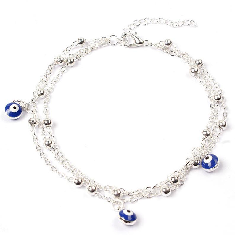 Layered Satellite Eye Anklet