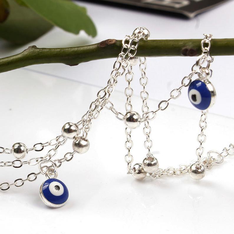 Layered Satellite Eye Anklet