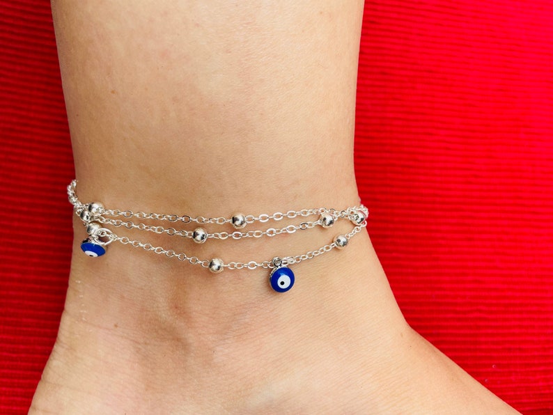 Layered Satellite Eye Anklet