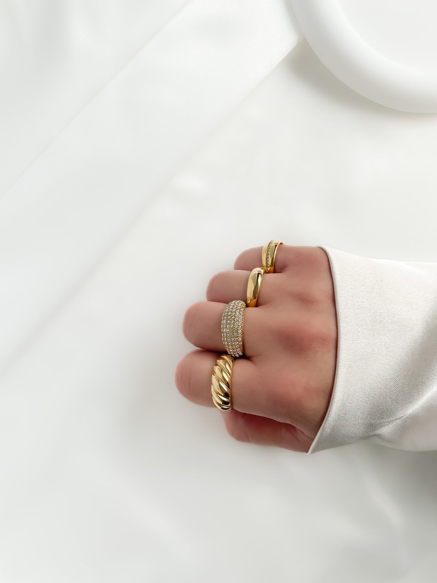 18k Gold Dome Rings