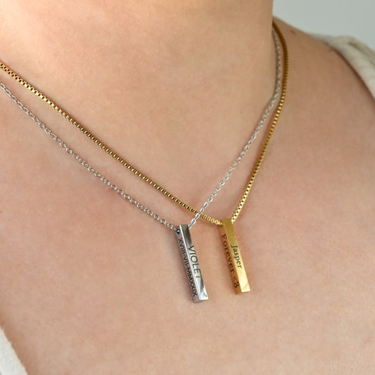 Engraved Bar Necklace