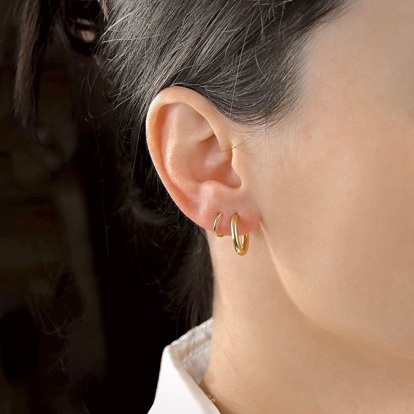 Gold Spiral Hoops, Twist Hoop Earrings, Sterling Silver and Stainless Steel Options