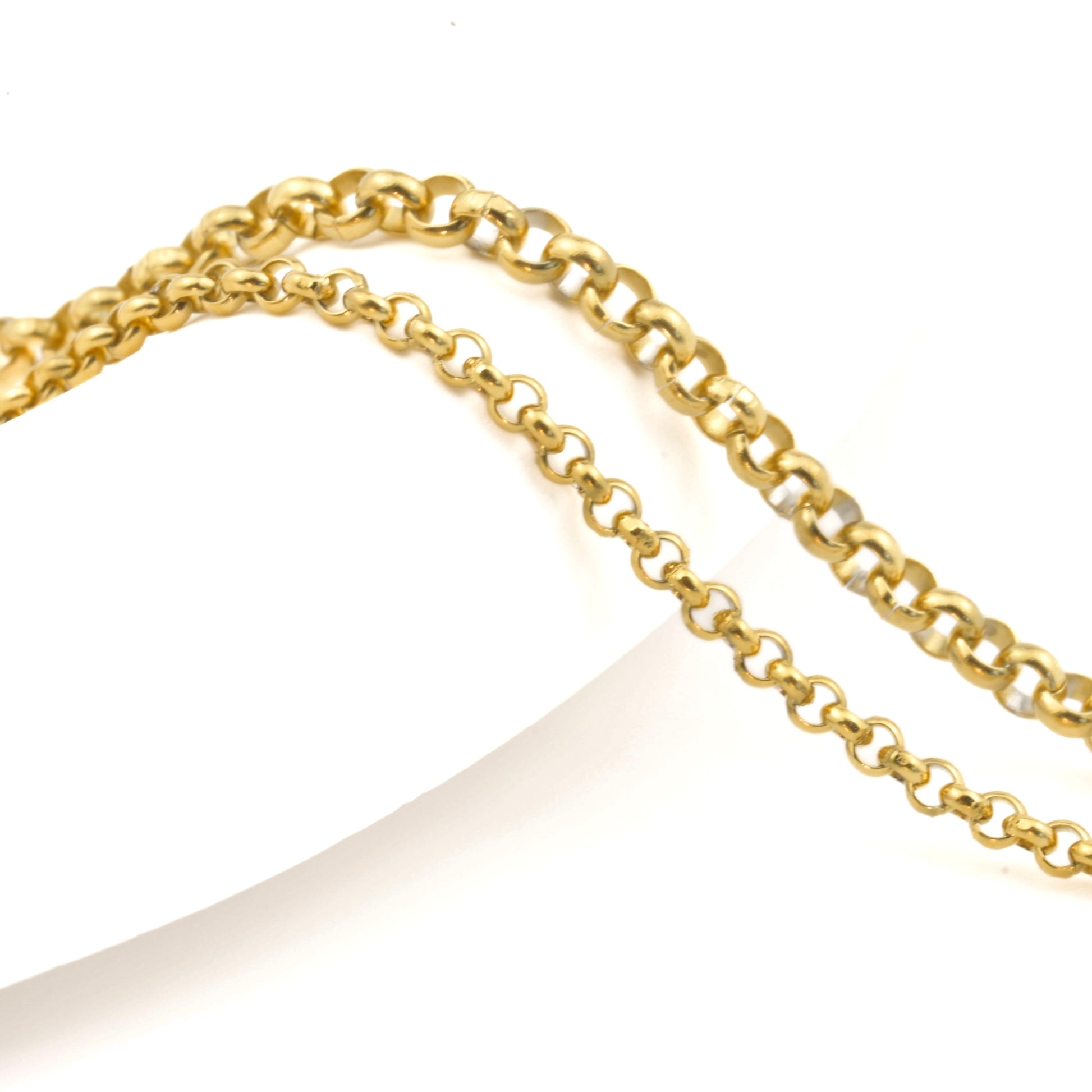 Gold chain on a white background