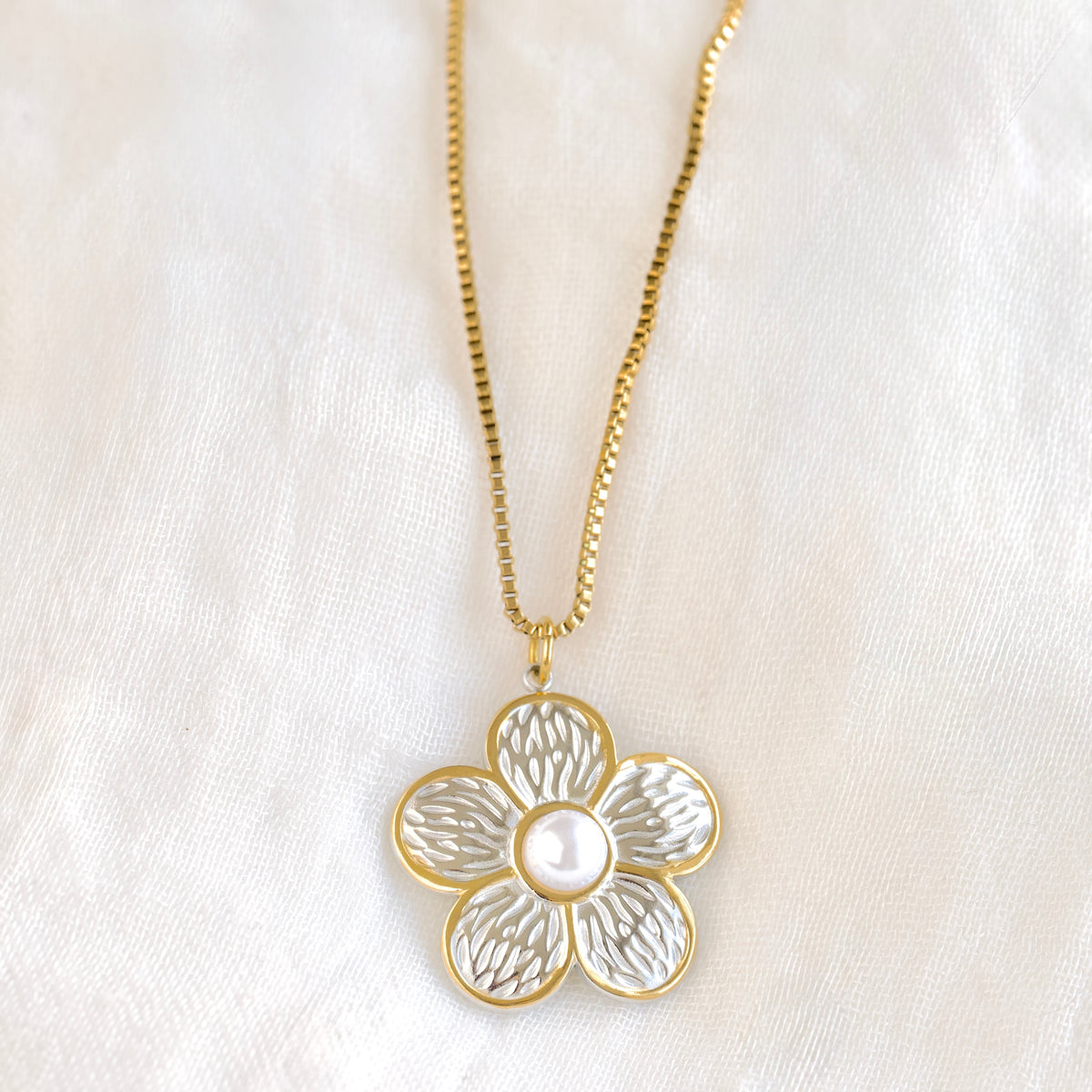 Two-tone Medallion Necklaces - Stainless Steel