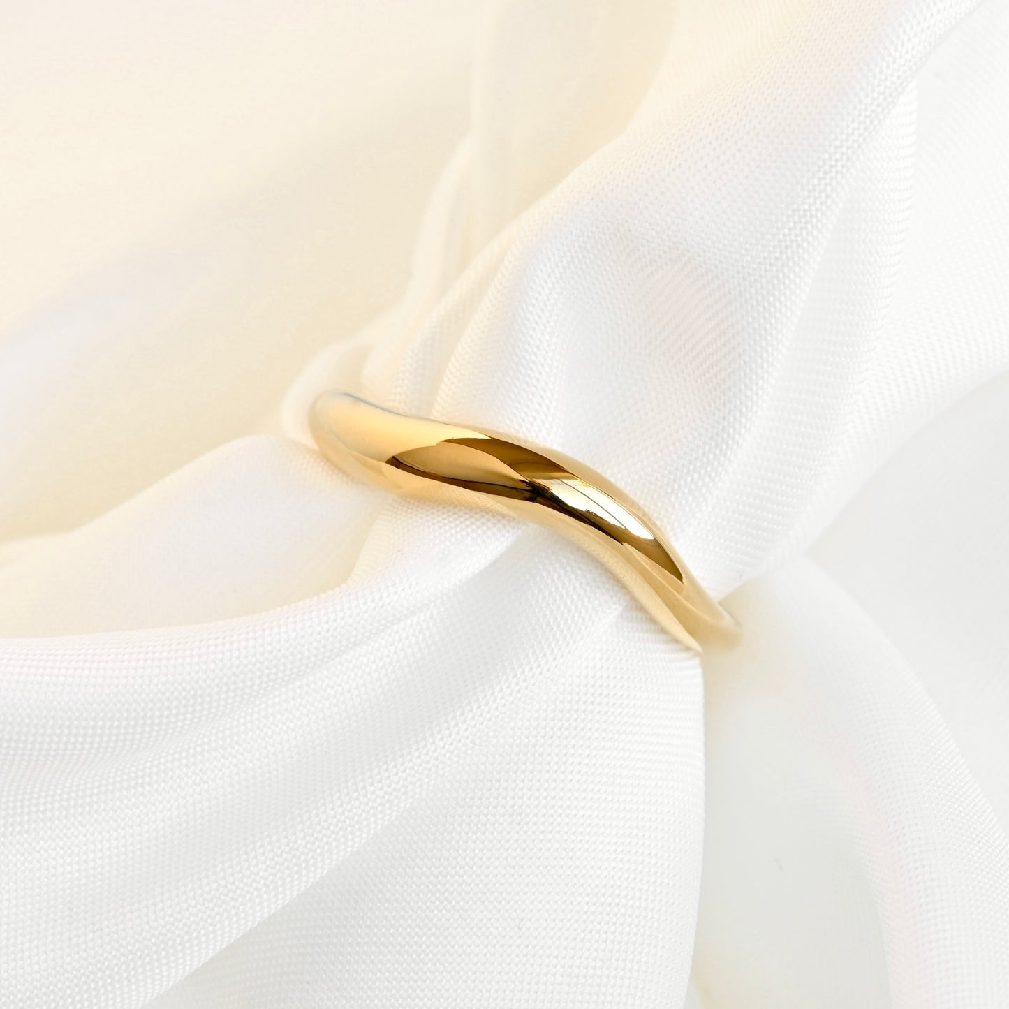 Organic Slim Wave Stacking Ring - Stainless Steel