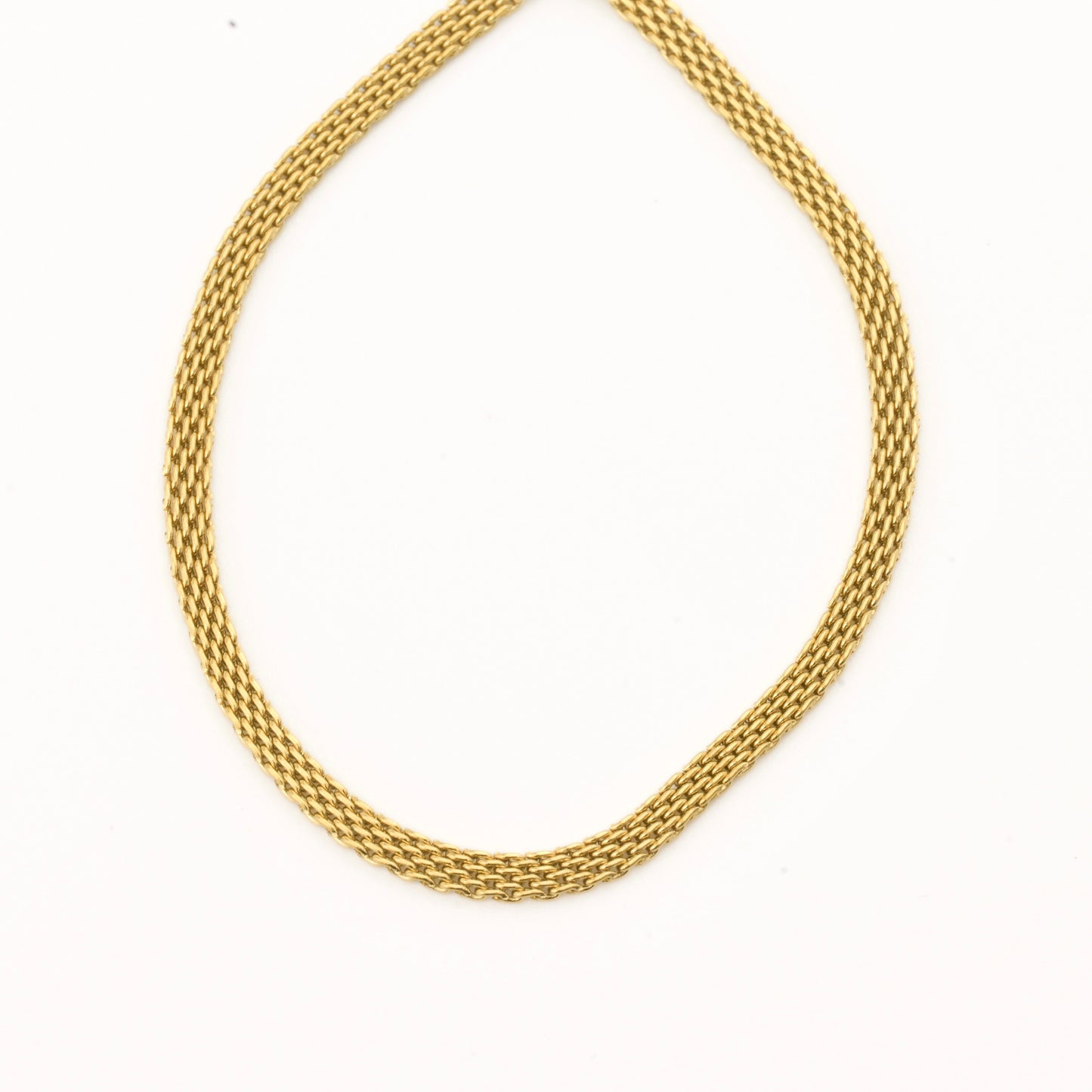 Thin Mesh Choker, Stainless Steel Mesh Herringbone Necklace - Gold & Silver - 2mm & 4mm - 14"