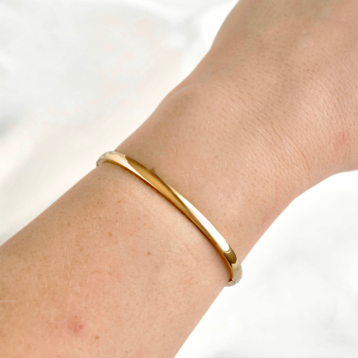Mixed Motif Gold Hinged Bangle Set - Stainless Steel
