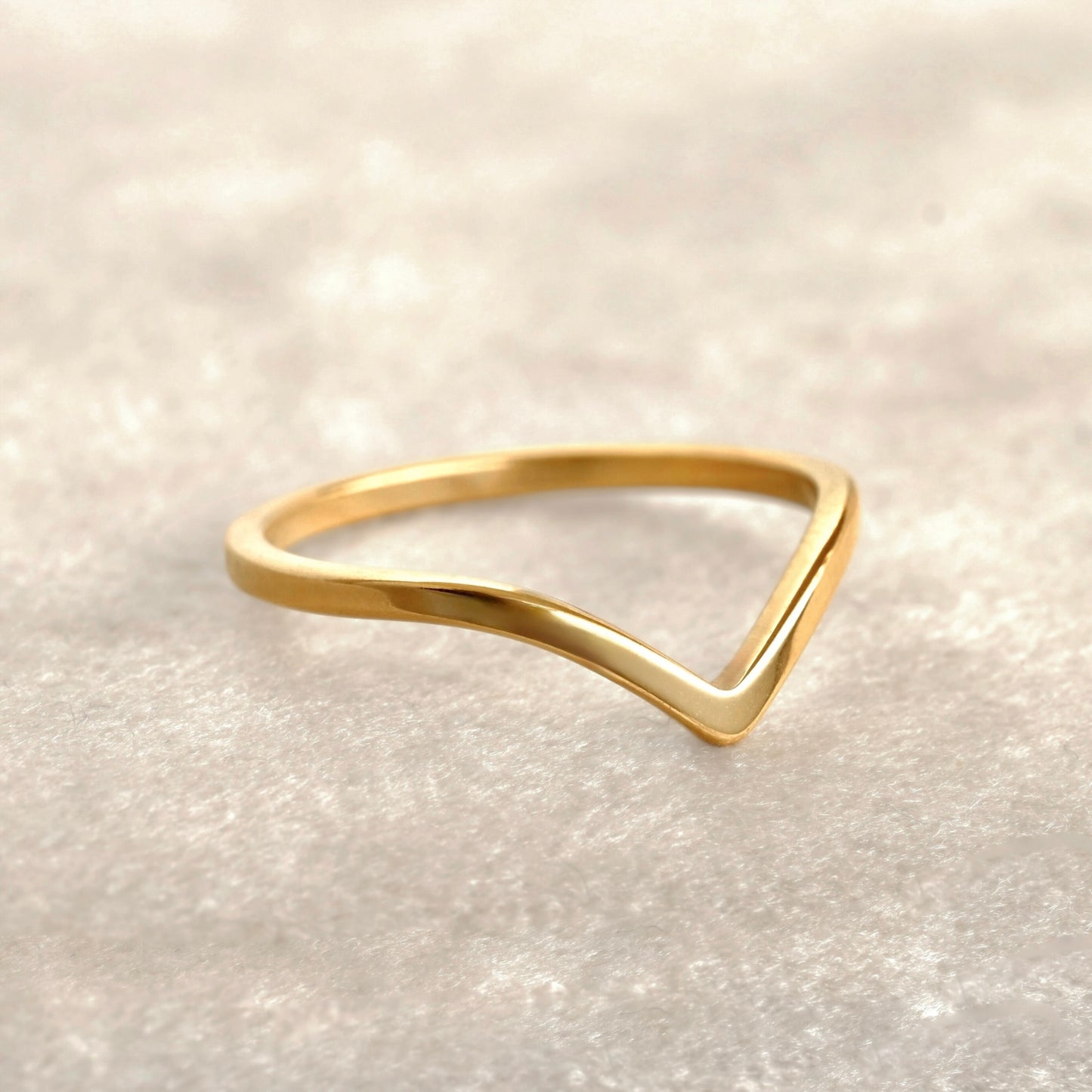 Wishbone Ring - Waterproof Stainless Steel - Silver 18k Gold and Rose Gold PVD