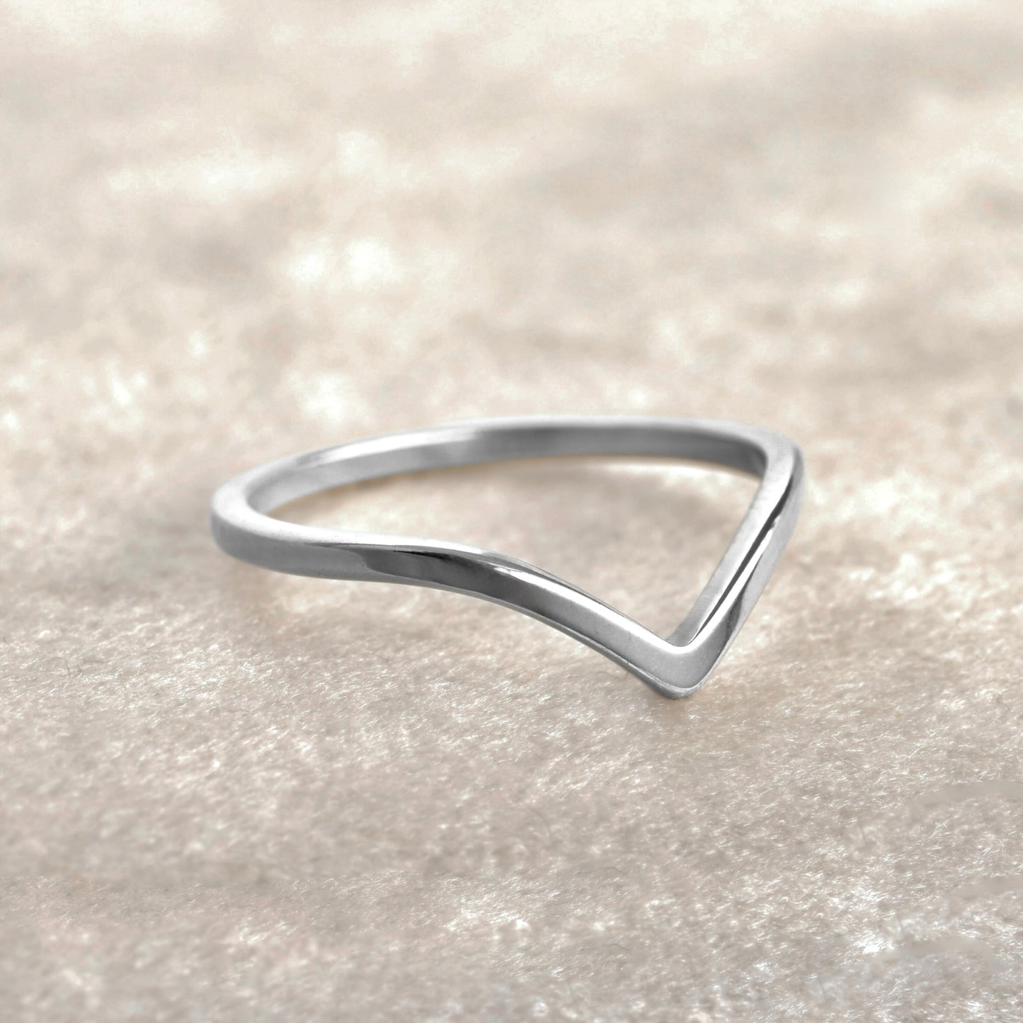 Wishbone Ring - Waterproof Stainless Steel - Silver 18k Gold and Rose Gold PVD