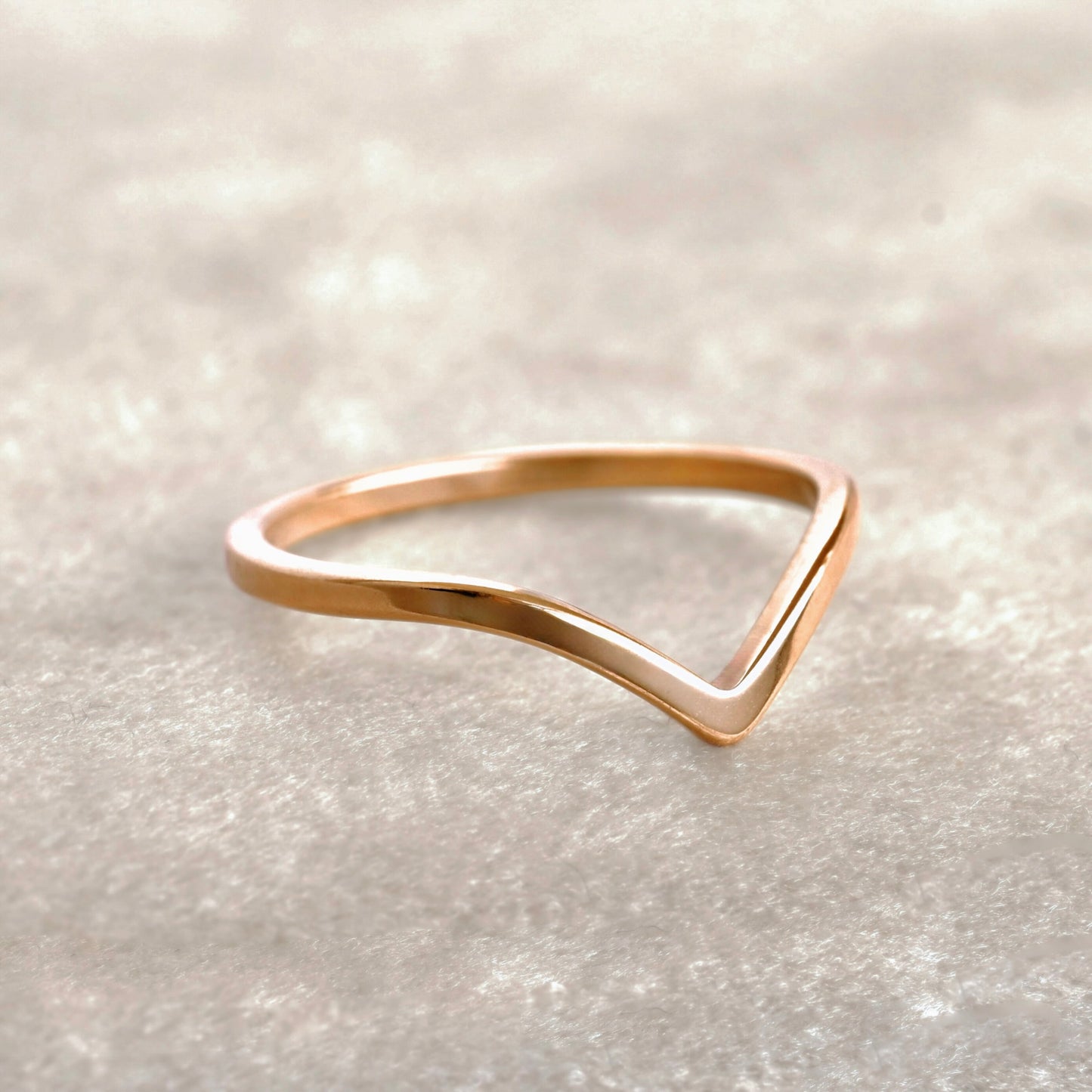 Wishbone Ring - Waterproof Stainless Steel - Silver 18k Gold and Rose Gold PVD