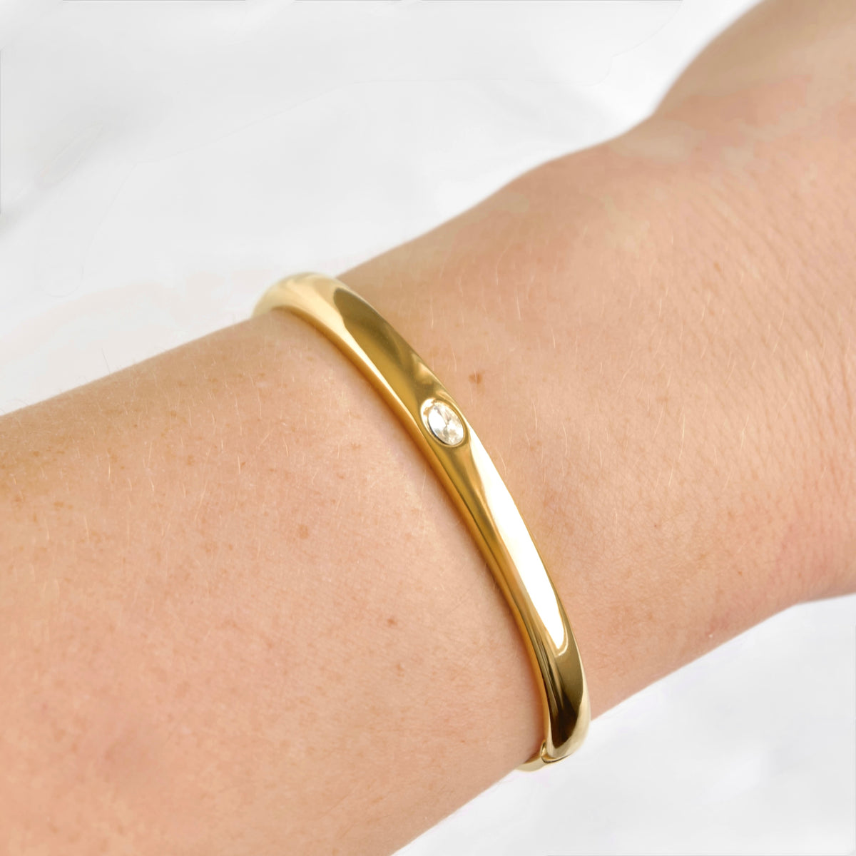 Mixed Motif Gold Hinged Bangle Set - Stainless Steel