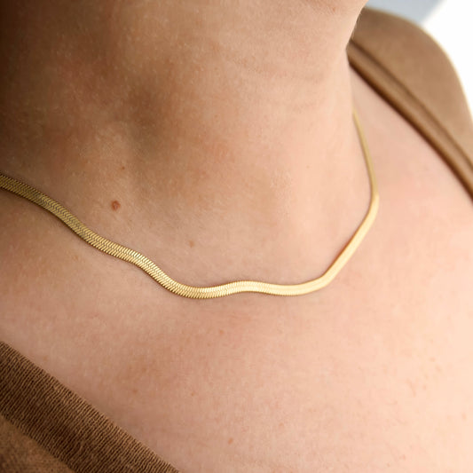 Herringbone Necklace, Stainless Steel, Tarnish-free, 2-6mm, 12-22 inches, Gold and Silver