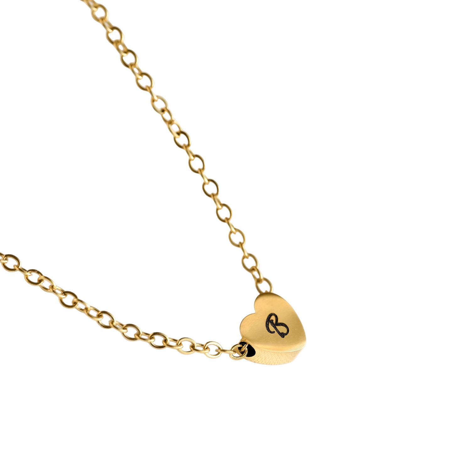 Mini Heart Necklace, Engravable, Waterproof Stainless Steel, Gold, Rose Gold and Silver, 18"