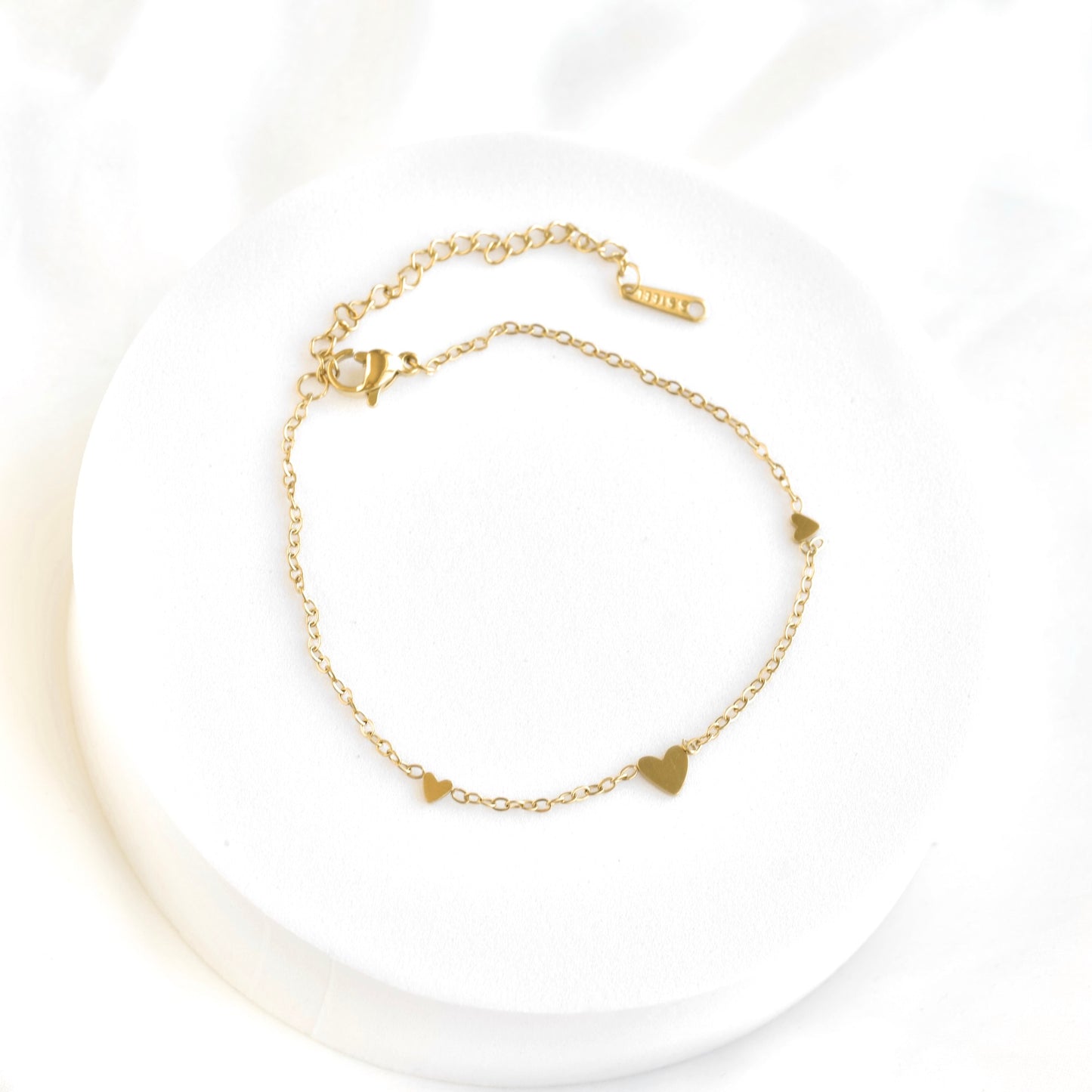 Minimalist Gold Triple Heart Bracelet - Stainless Steel
