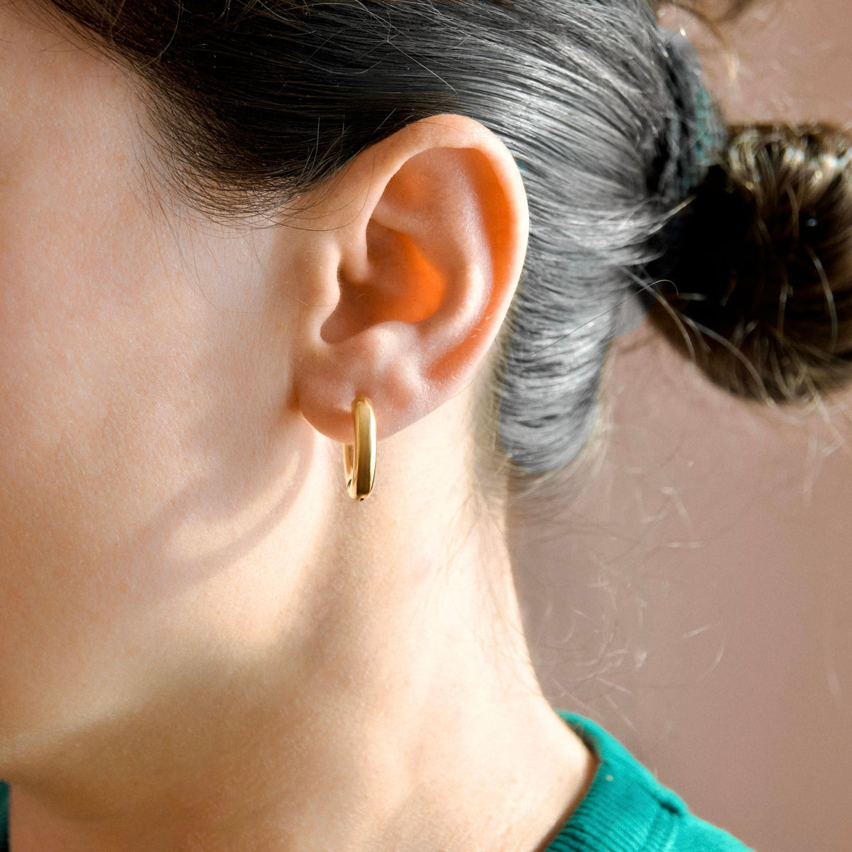 Thick Tunnel Hoop Earrings -18k Gold PVD & Silver Stainless Steel