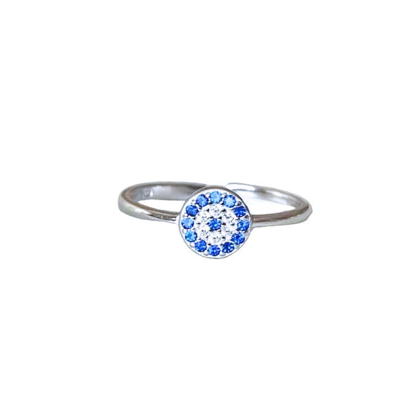 CZ Evil Eye Open Ring - 925 Sterling Silver