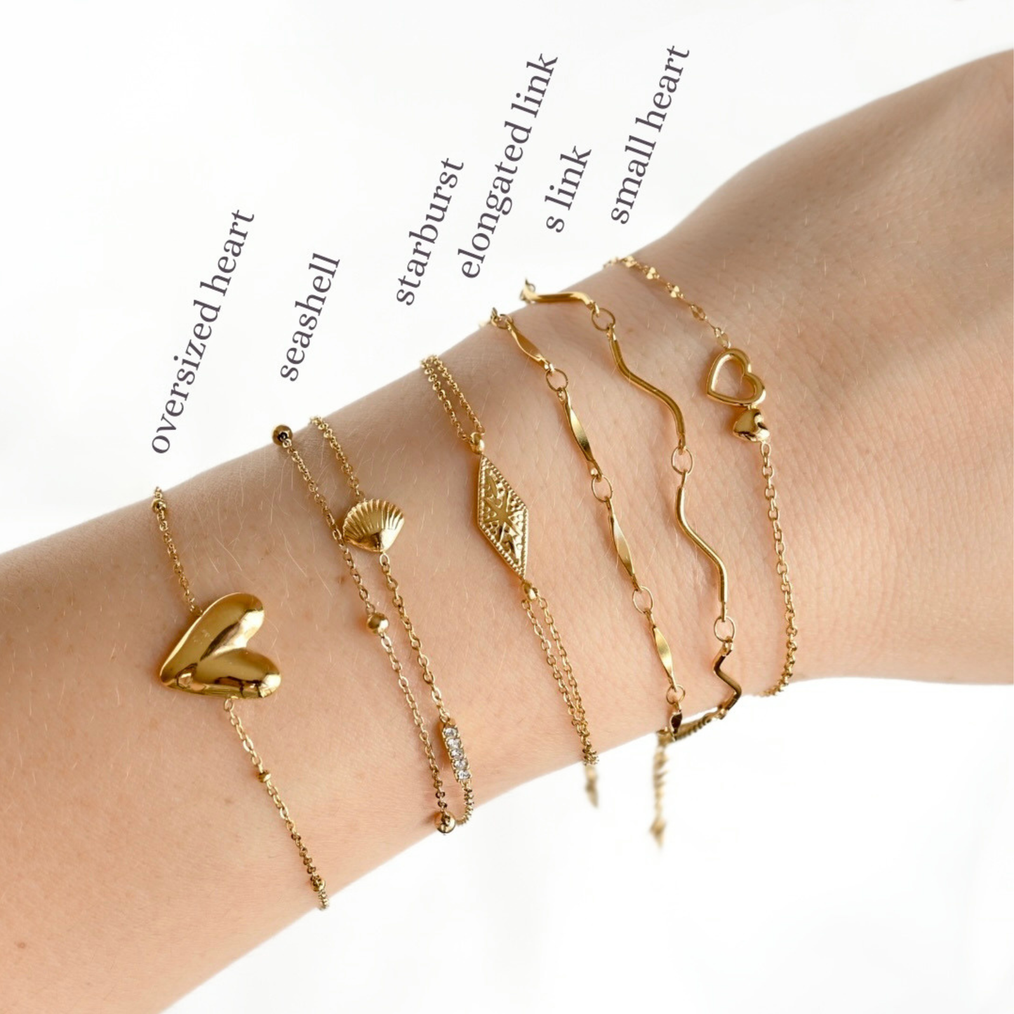 Everyday Gold Charm & Chain Bracelets - Stainless Steel