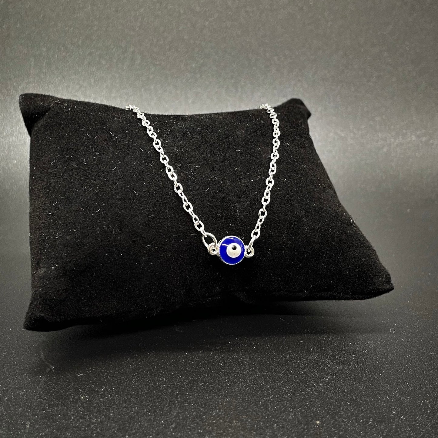 Mini Evil Eye Necklace - Silver Eye Charm Necklace