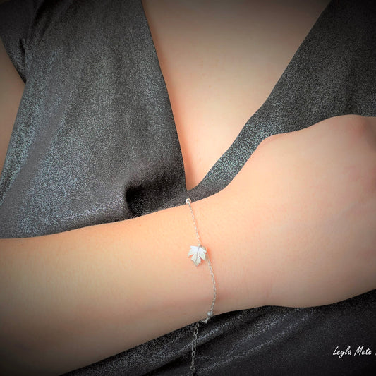 Maple Leaf Bracelet - Silver Maple Bracelet - Canadian Gift
