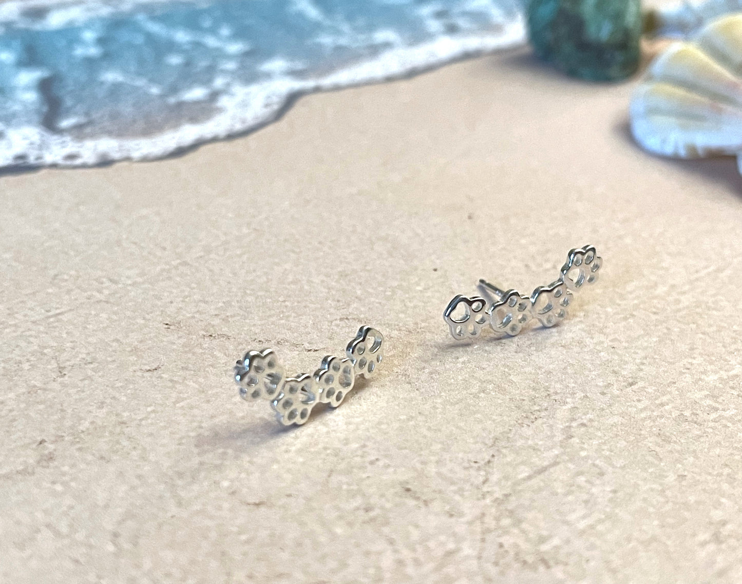 Paw Print Climber Earrings