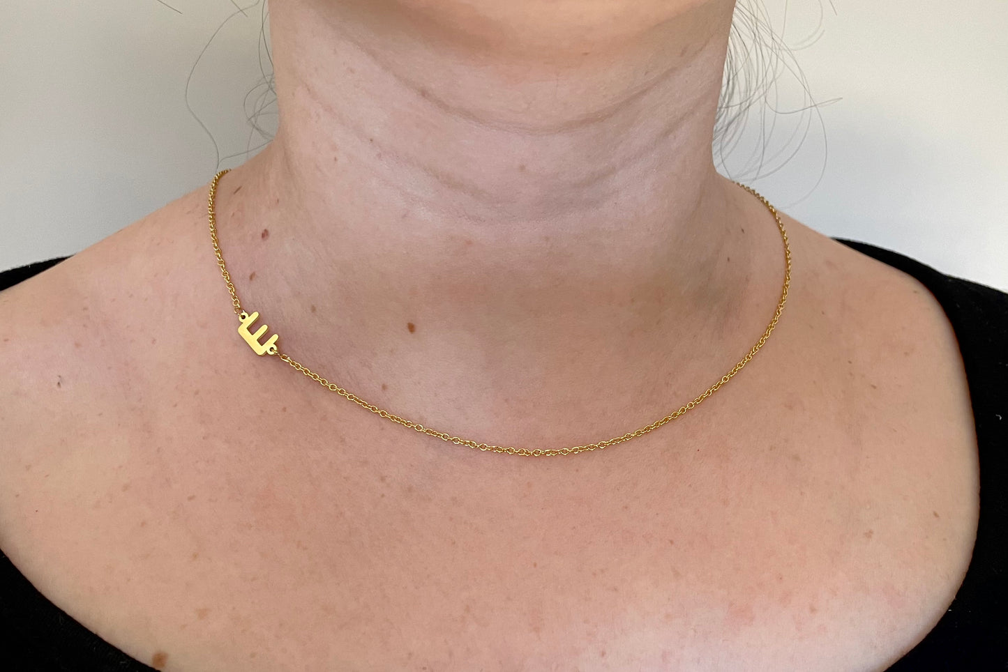 Sideways Initial Necklace