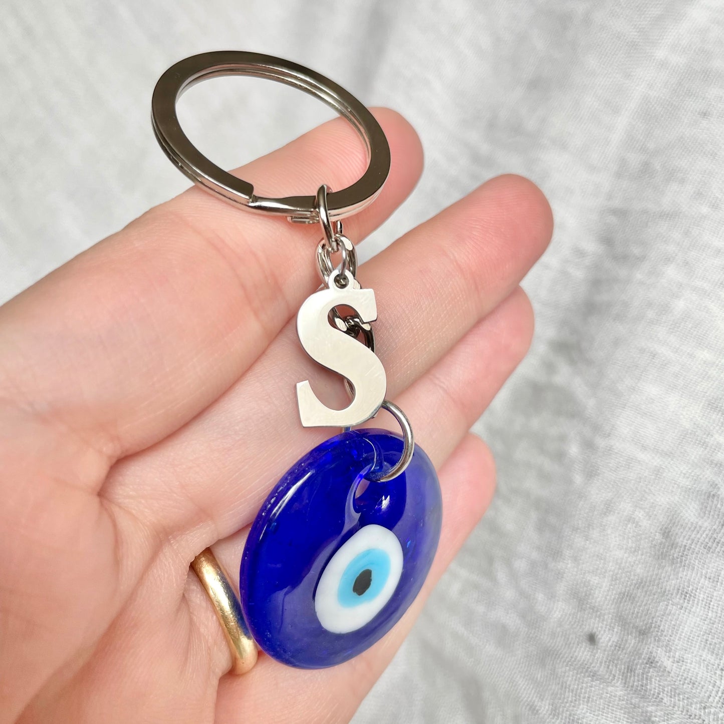 Evil Eye Keychain - Glass Eye Keyring