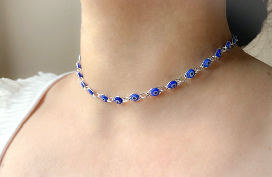 Blue Evil Eye Choker