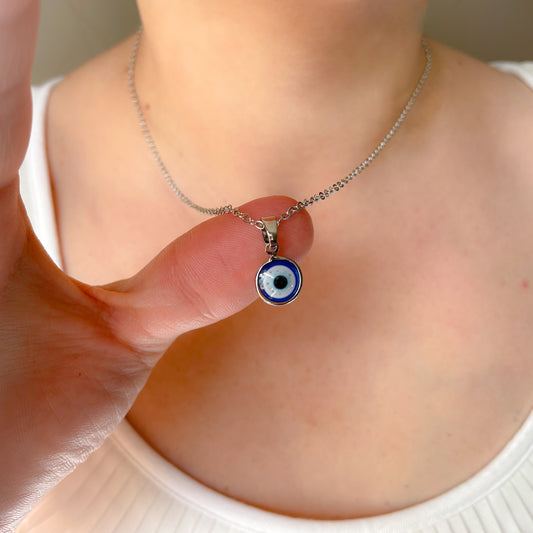 Sparkle Evil Eye Necklace, Glitter Eye Pendant