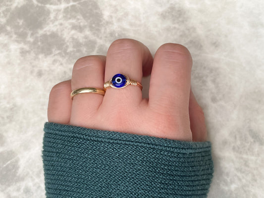 Evil Eye Wire Ring