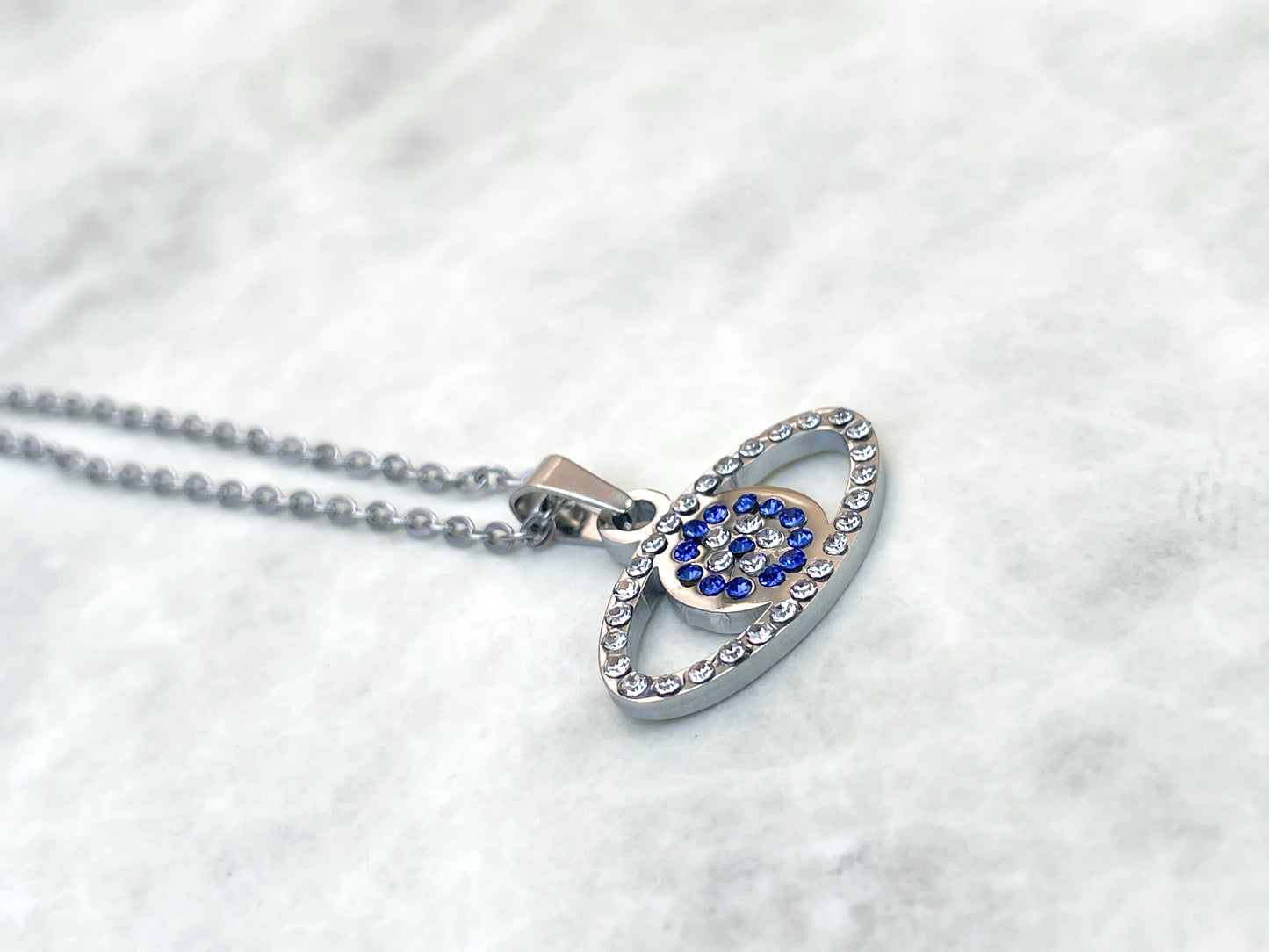 Oval Evil Eye Necklace