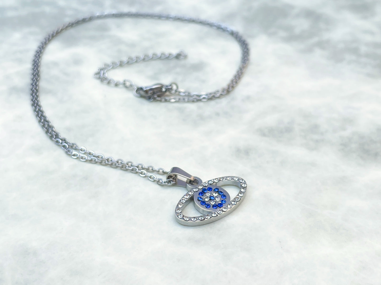 Oval Evil Eye Necklace