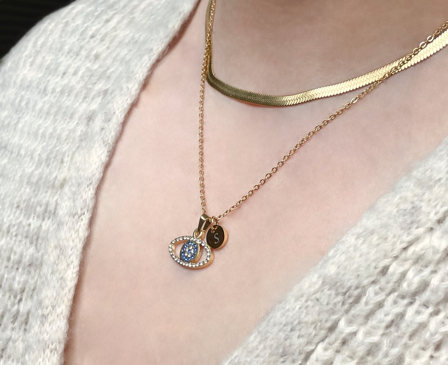 Oval Evil Eye Necklace