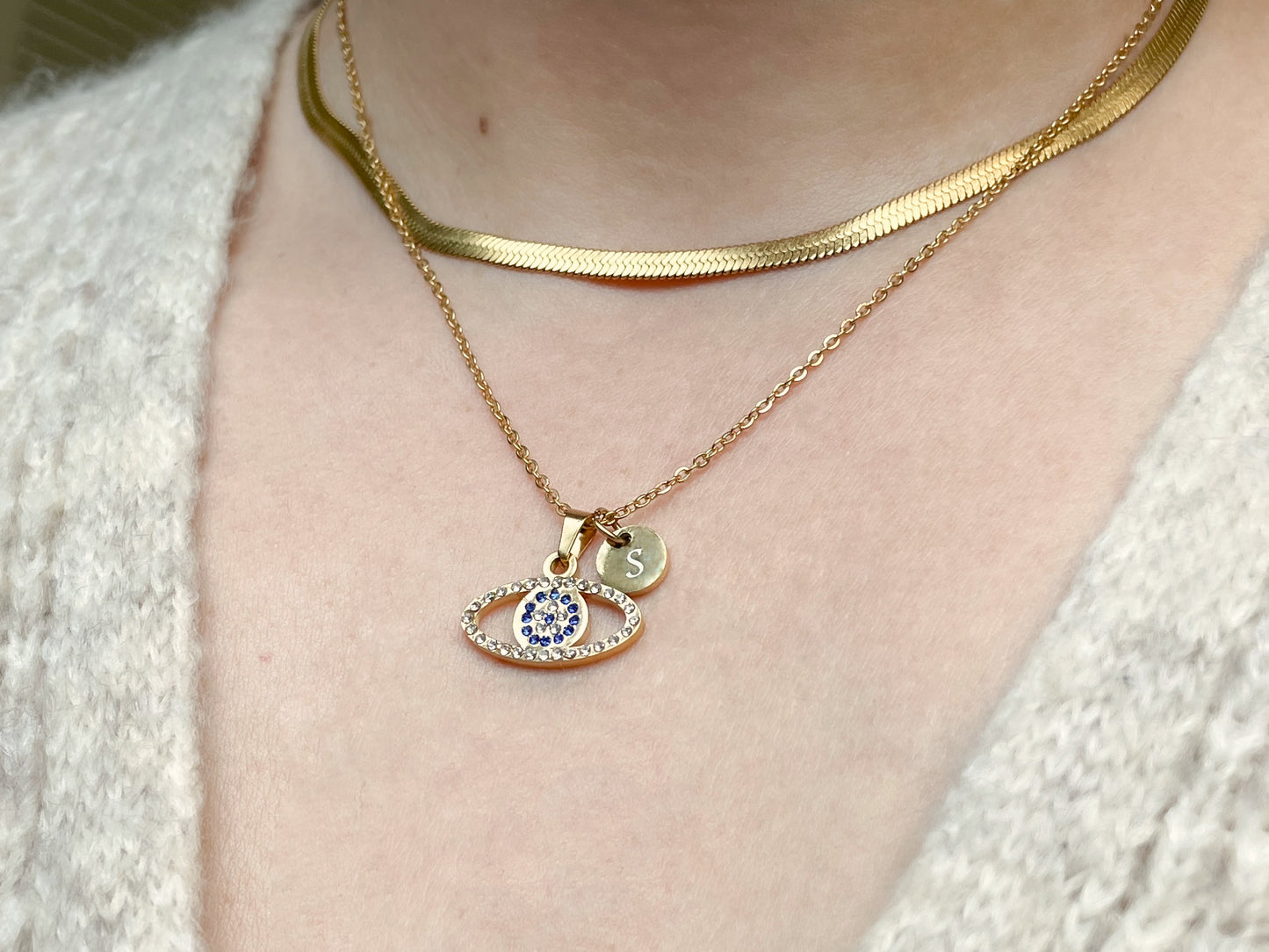 Oval Evil Eye Necklace