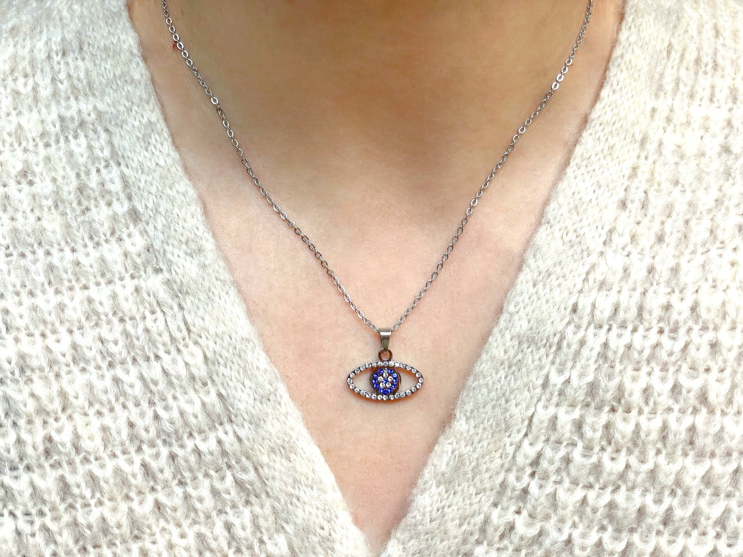 Oval Evil Eye Necklace