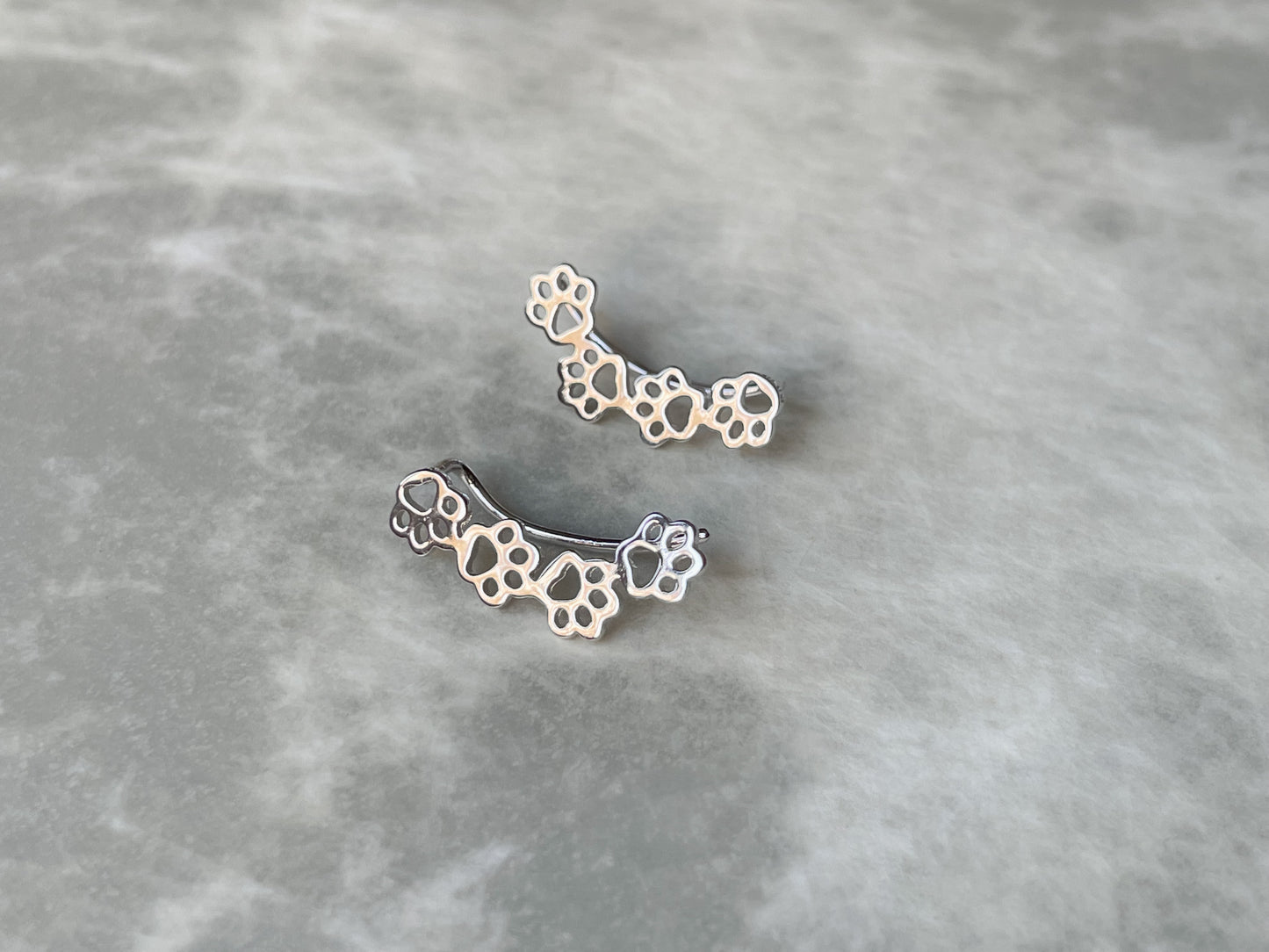 Paw Print Climber Earrings