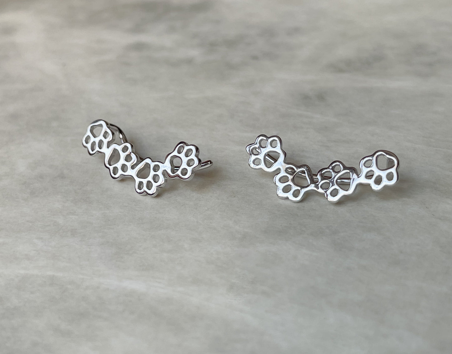 Paw Print Climber Earrings