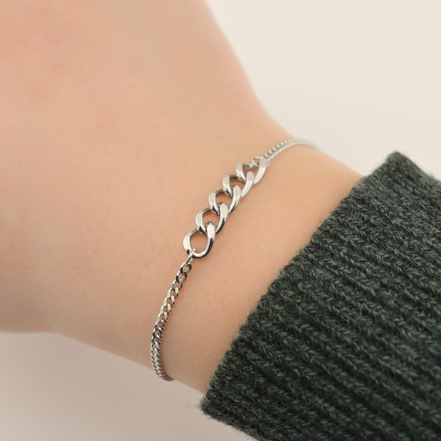 Mixed Curb Link Bracelet